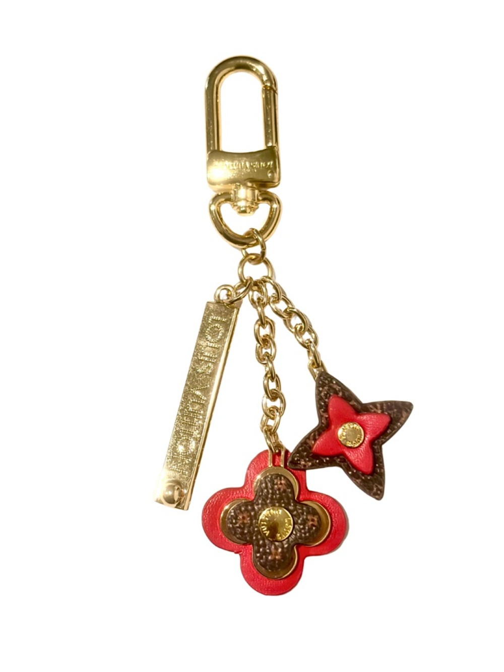 Upcycled LV Stamped Key Chain with Hardware